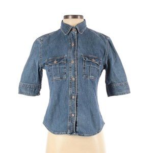 SOLD Guess Short Sleeve Button-Down Shirt Blue Denim S